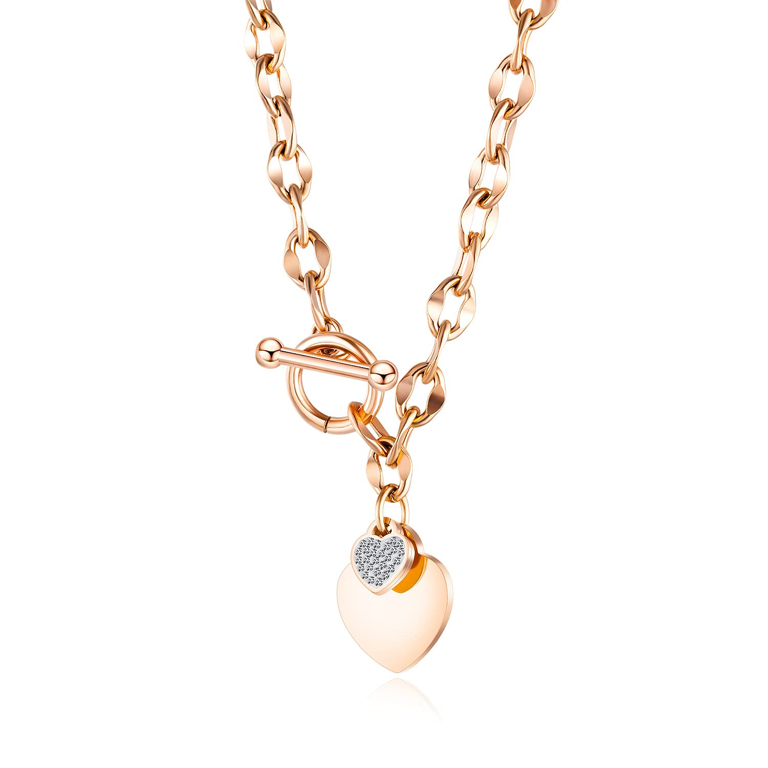 Rose Gold Heart Chain Necklace