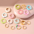 Multicolor Aesthetic Twelve Piece Stack Ring