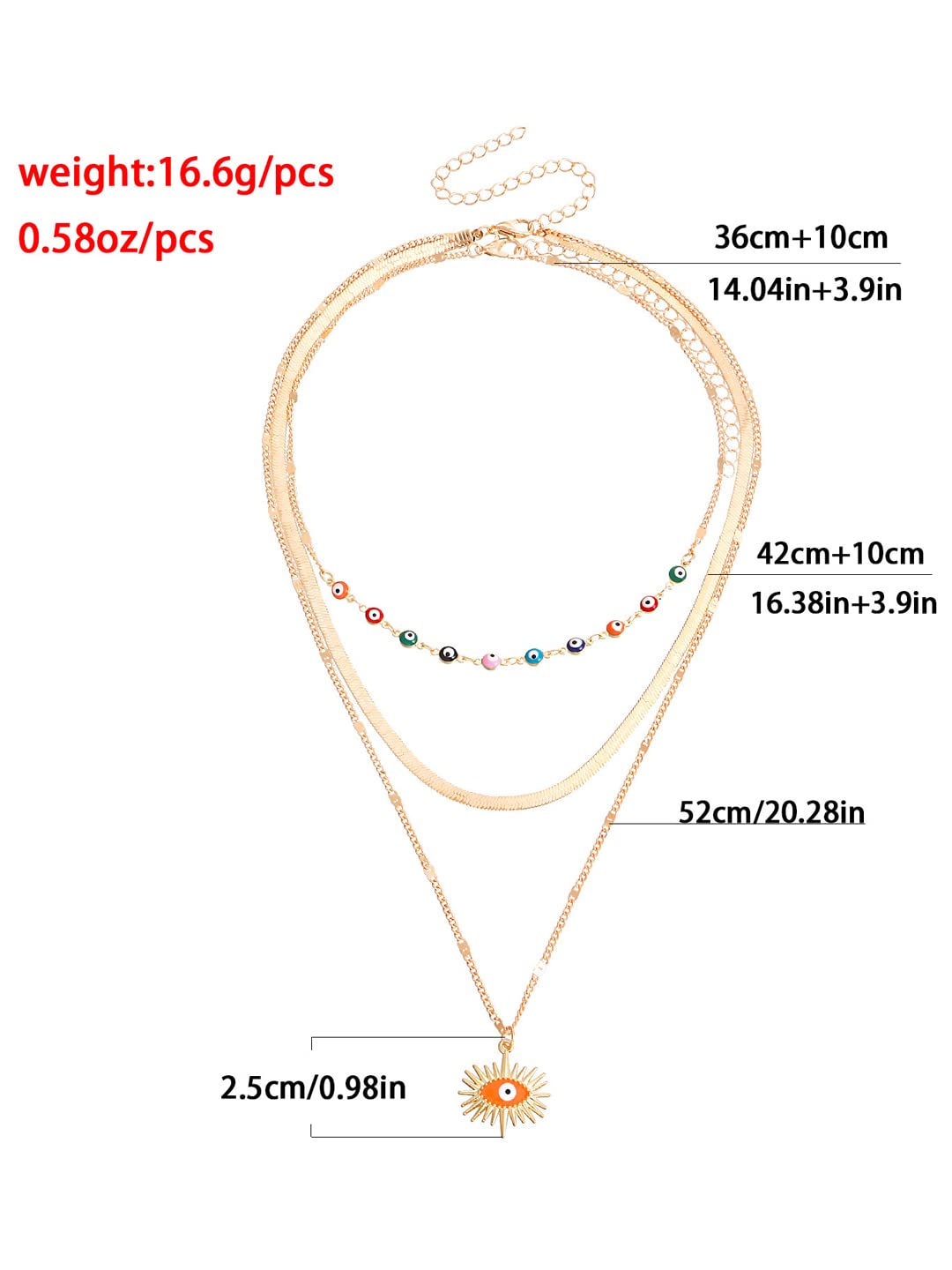 Layered Beaded Gold Chain Necklace