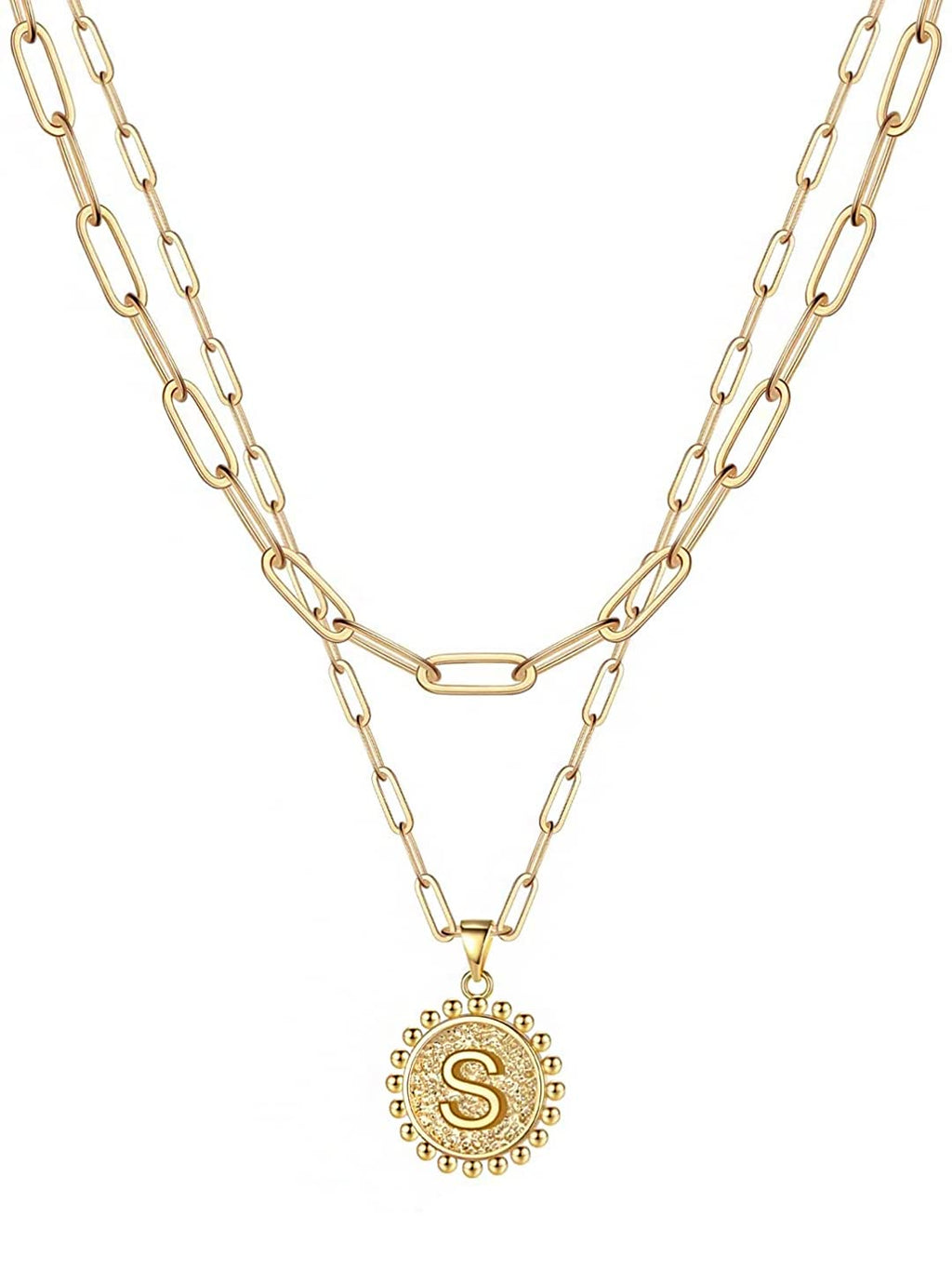 Gold Charm Interlinked Pendant Necklace
