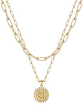 Gold Charm Interlinked Pendant Necklace
