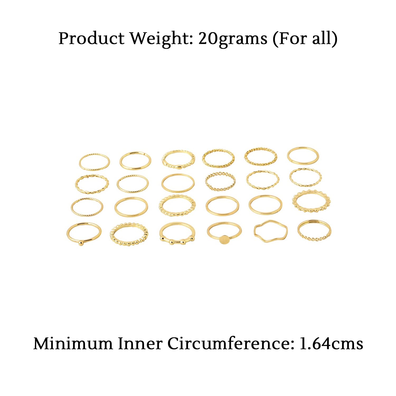 Gold Plated Twenty Four Piece Golden Ring
