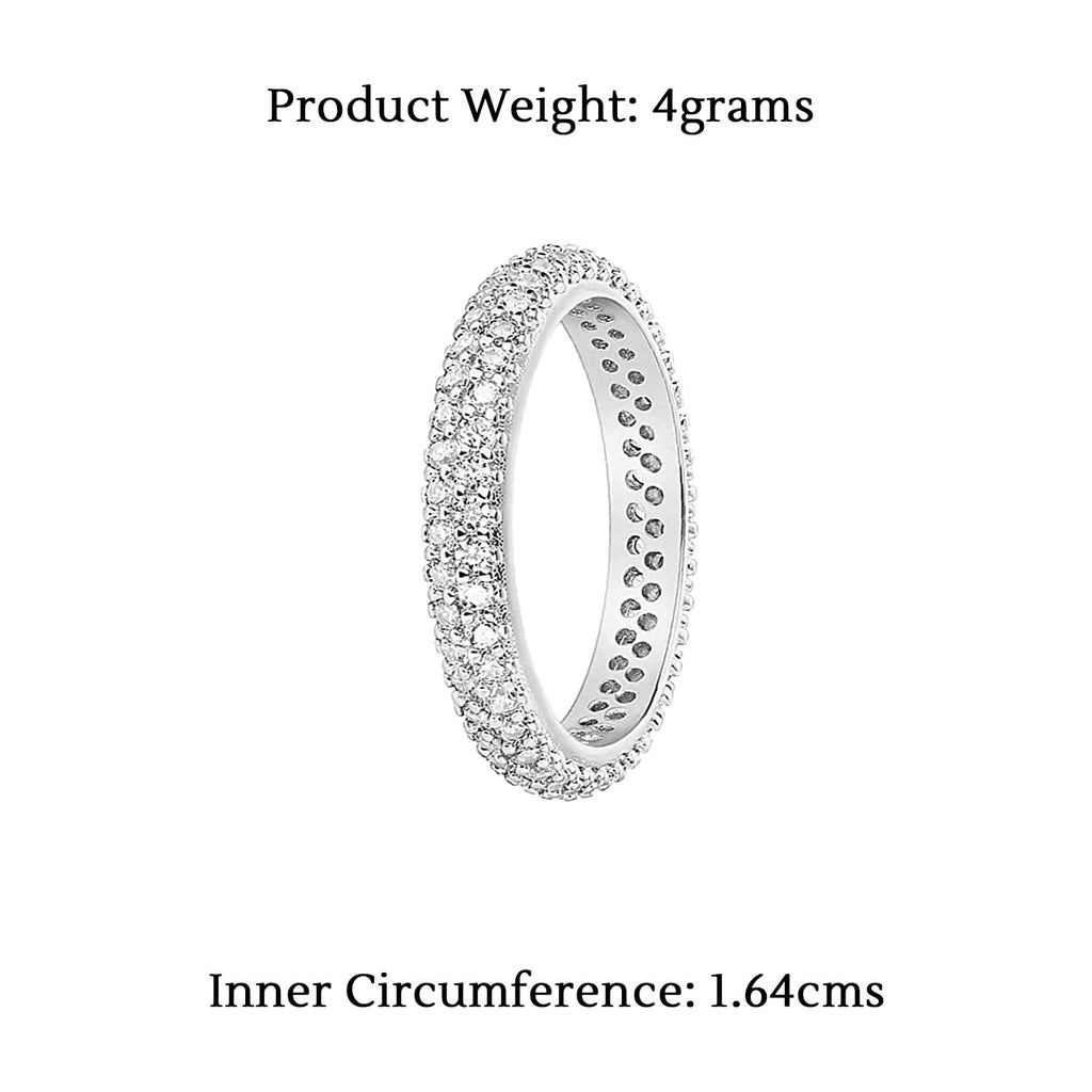Silver Plated Double Row Eternity Ring