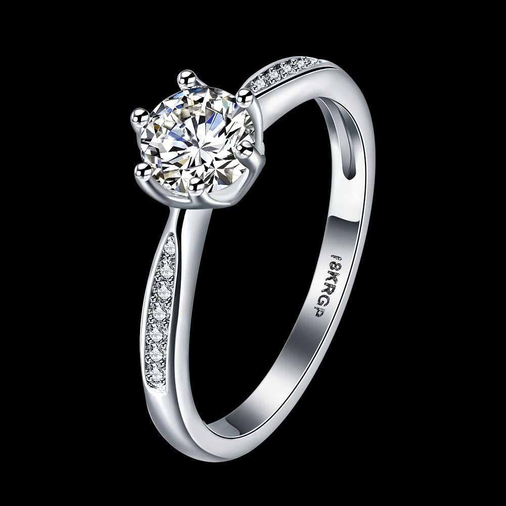 Rhodium Plated High Grade Crystal Ring