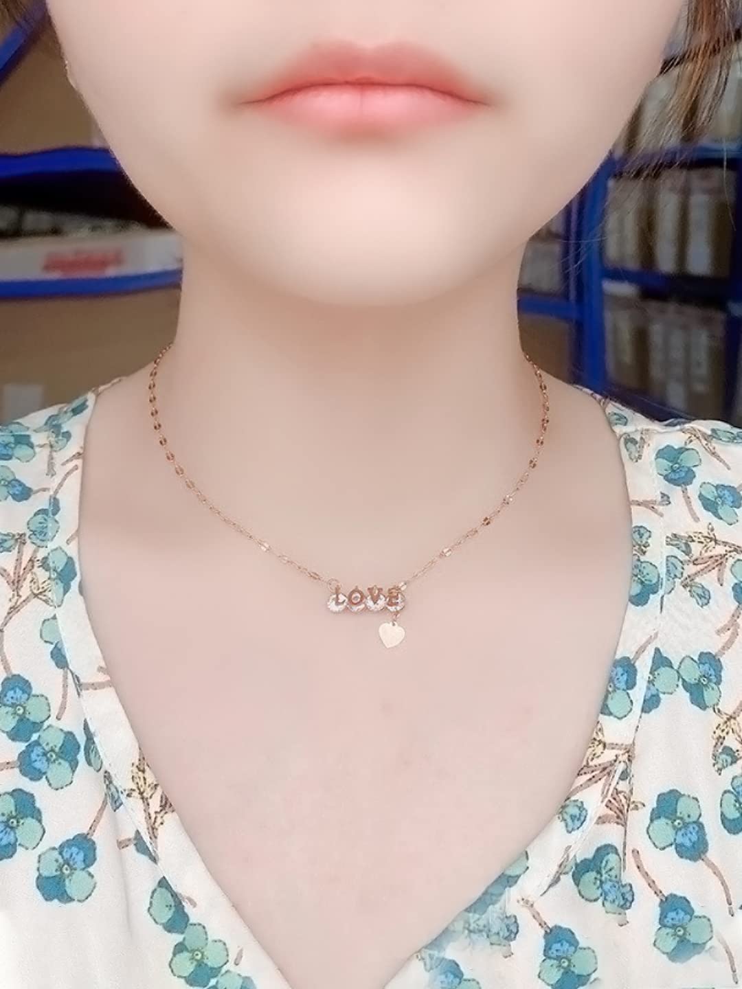 Rose Gold Heart Crystal Necklace