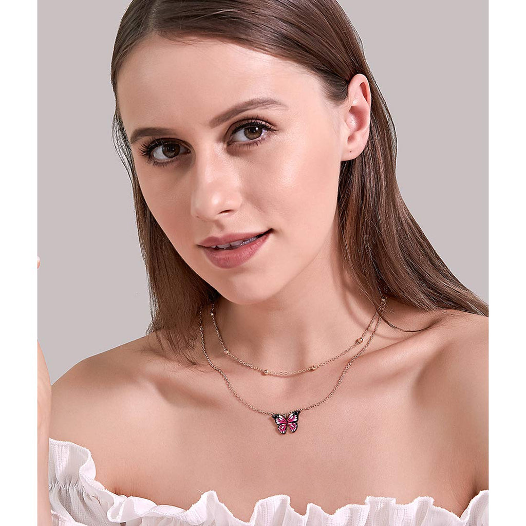 Gold Multicolor Butterfly Choker Necklace