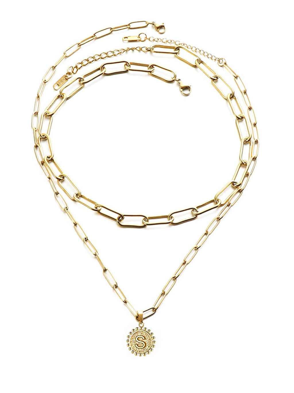 Gold Charm Interlinked Pendant Necklace