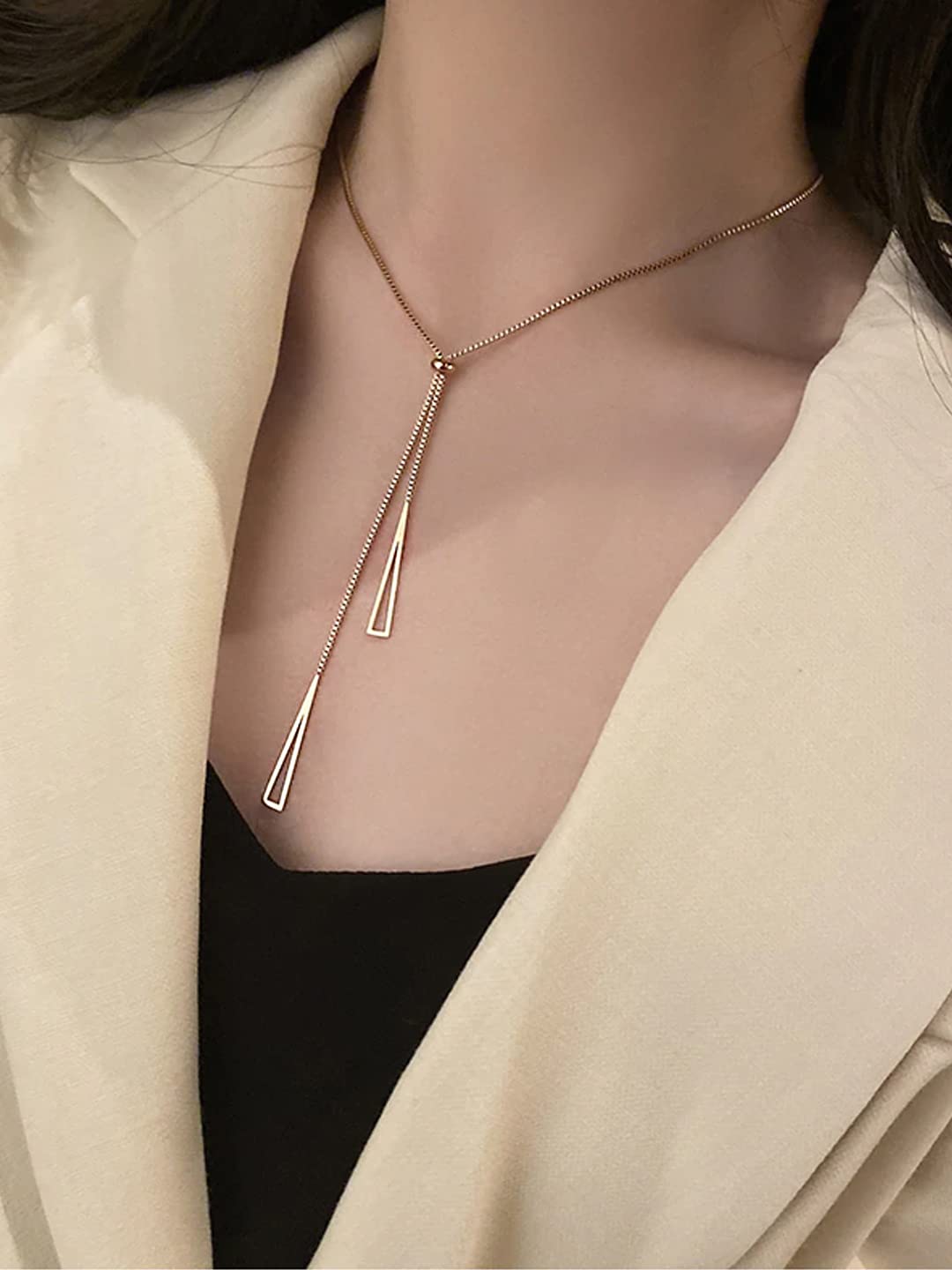 Rose Gold Shiny Stainless Pendant Necklace