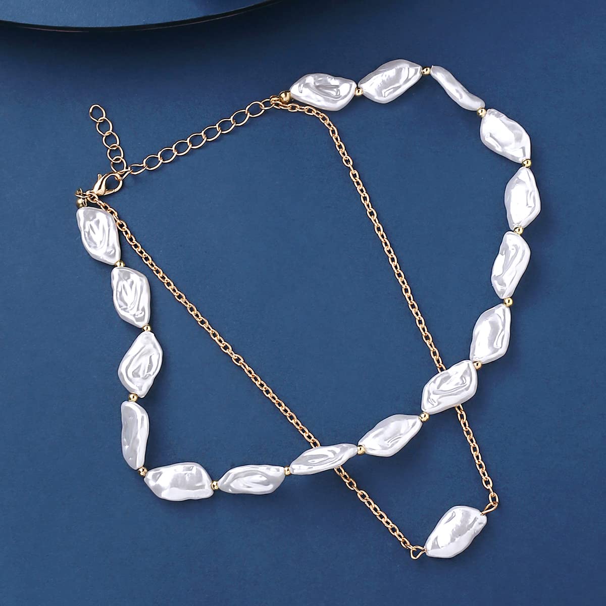 White Stone Gold Chain Necklace