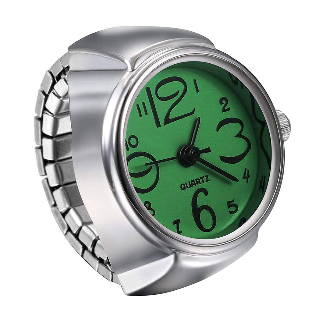 Green Dial Stainless Steel Watch Ring