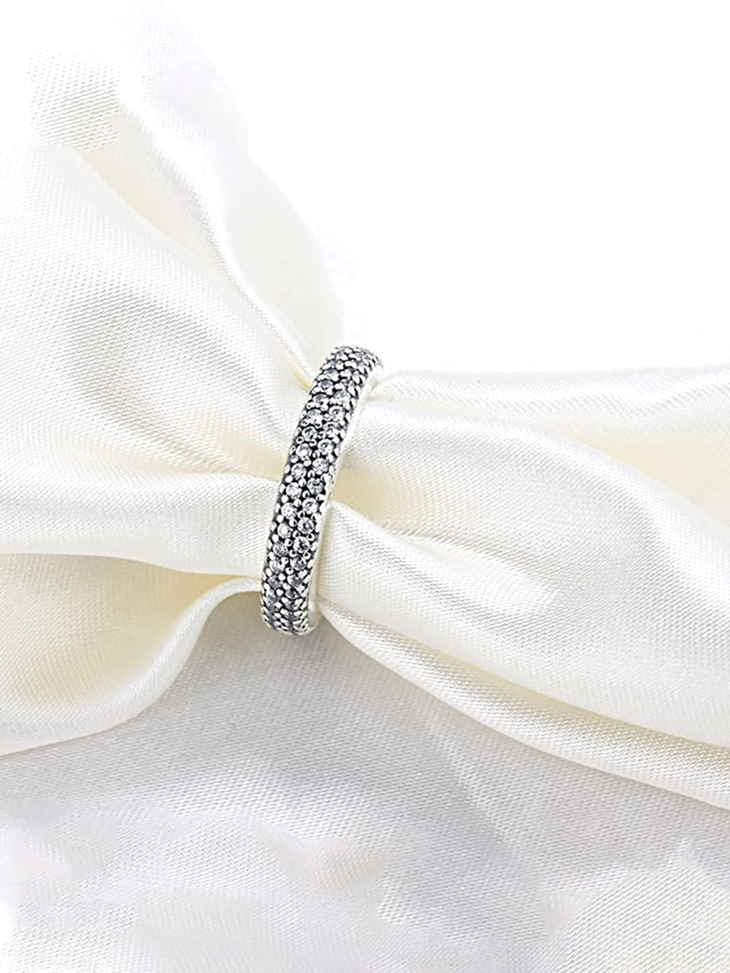 Silver Plated Double Row Eternity Ring
