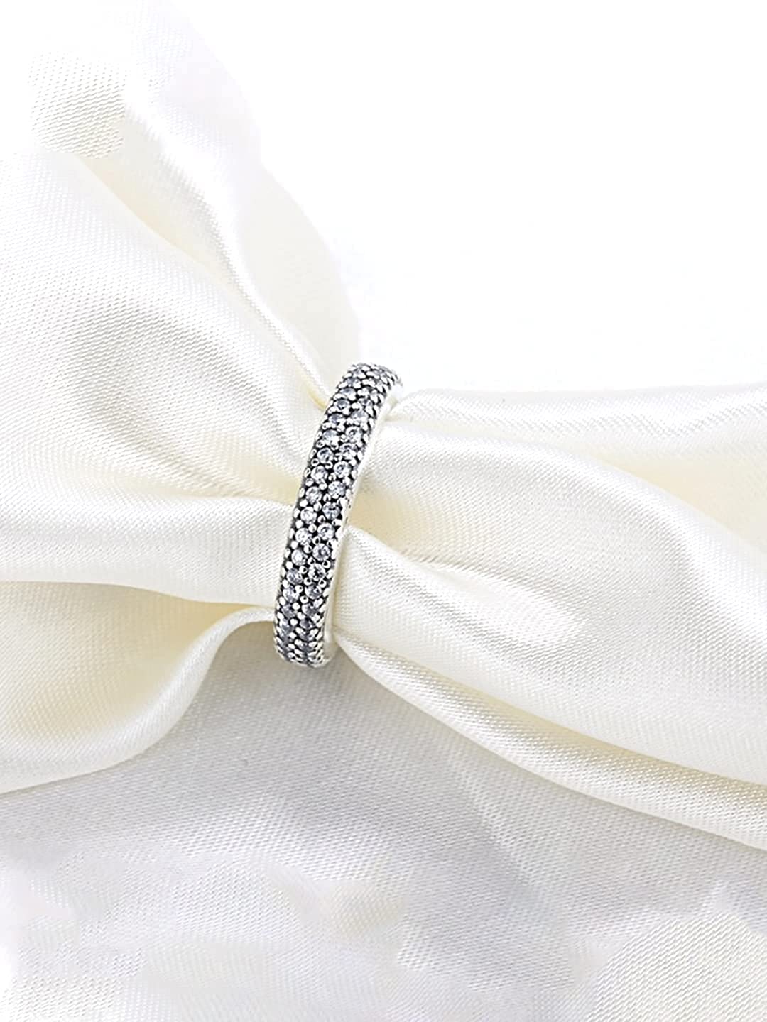 Silver Plated Double Row Eternity Ring