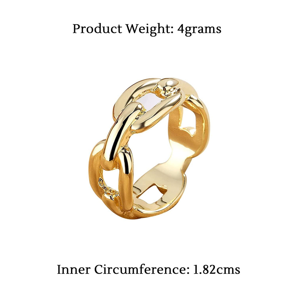 Gold Tone Chain Designed Finger Ring