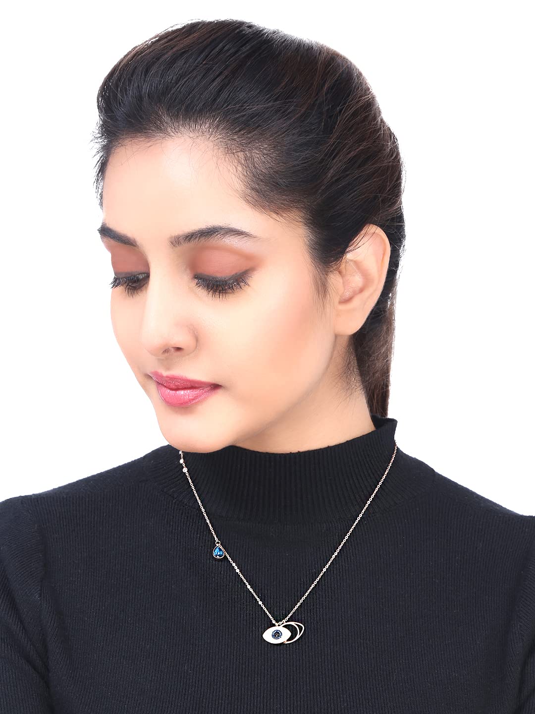 Rose Gold Stainless Simple Pendant Necklace