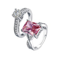 Silver Tone Swarovski Crystal Two Piece Ring