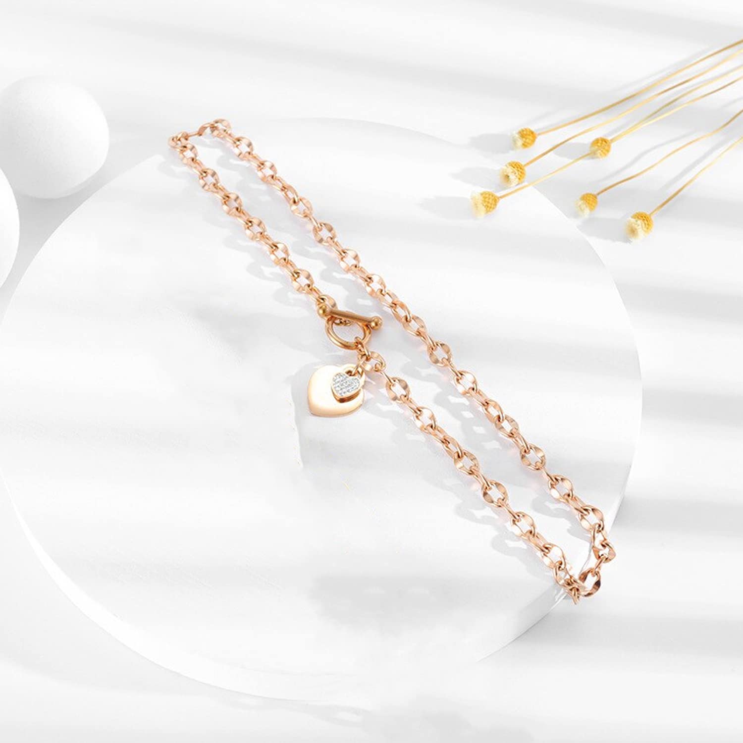 Rose Gold Heart Chain Necklace