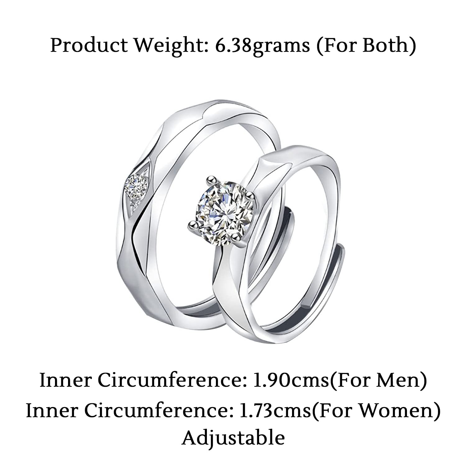 Gold Plated Valentine Crystal Couple Ring