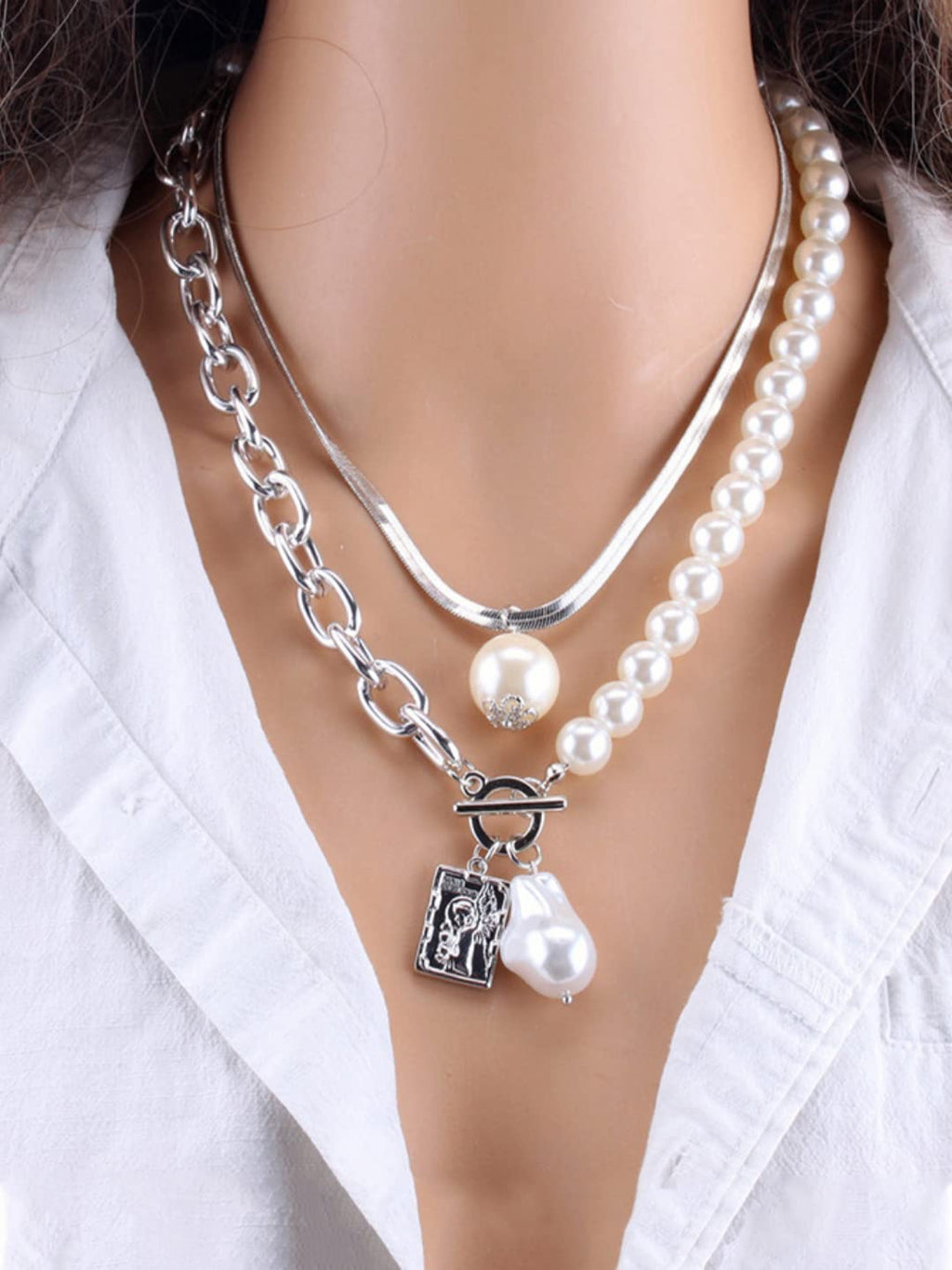 Multicolor Layer Chain Choker Necklace