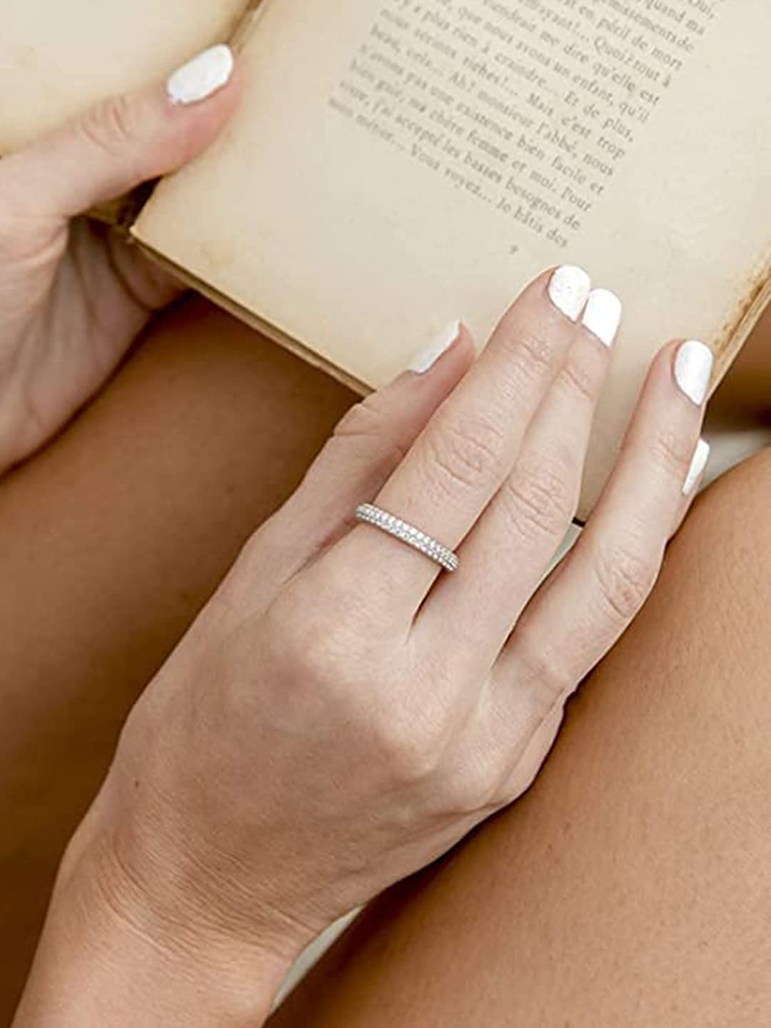 Silver Plated Double Row Eternity Ring