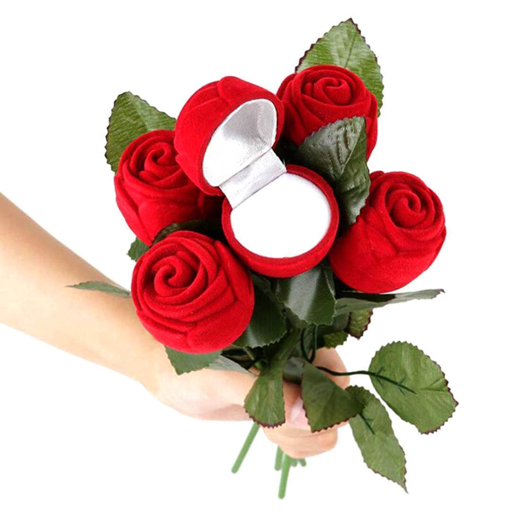 Velvet Red Rose Proposal Ring