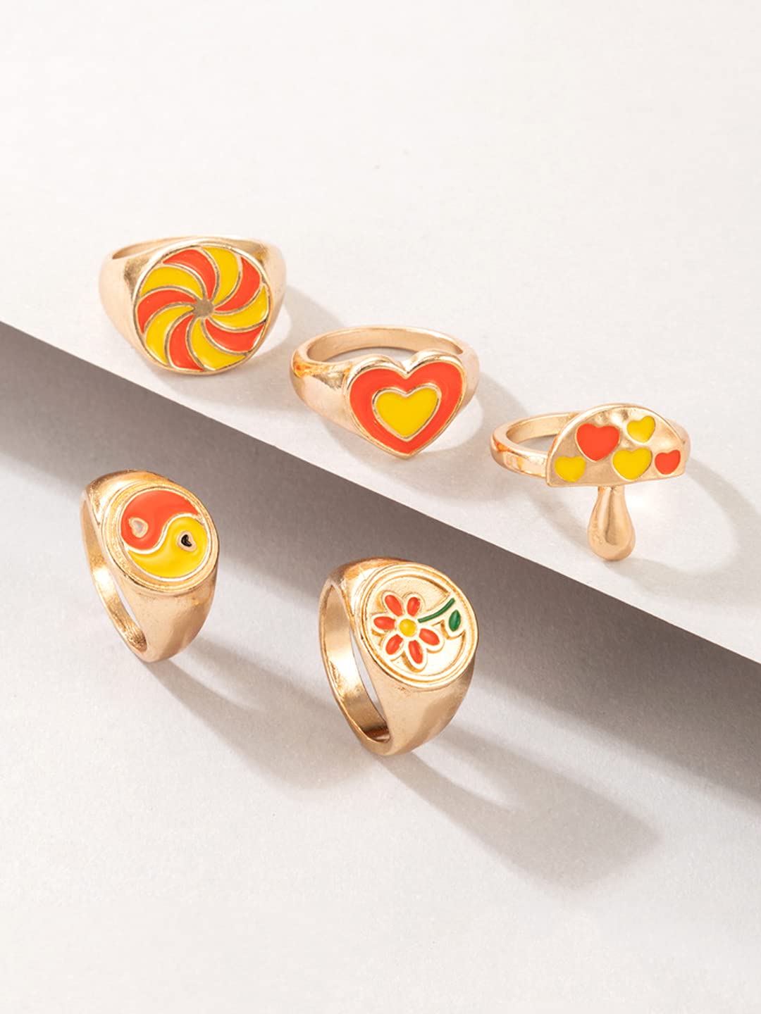 Gold Plated Combo Stack Finger Ring