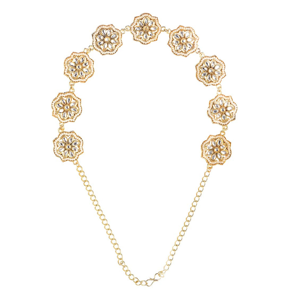 Gold Kundan Matha Patti Head Necklace