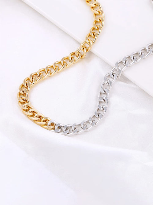 Dual Toned Link Chain Necklace