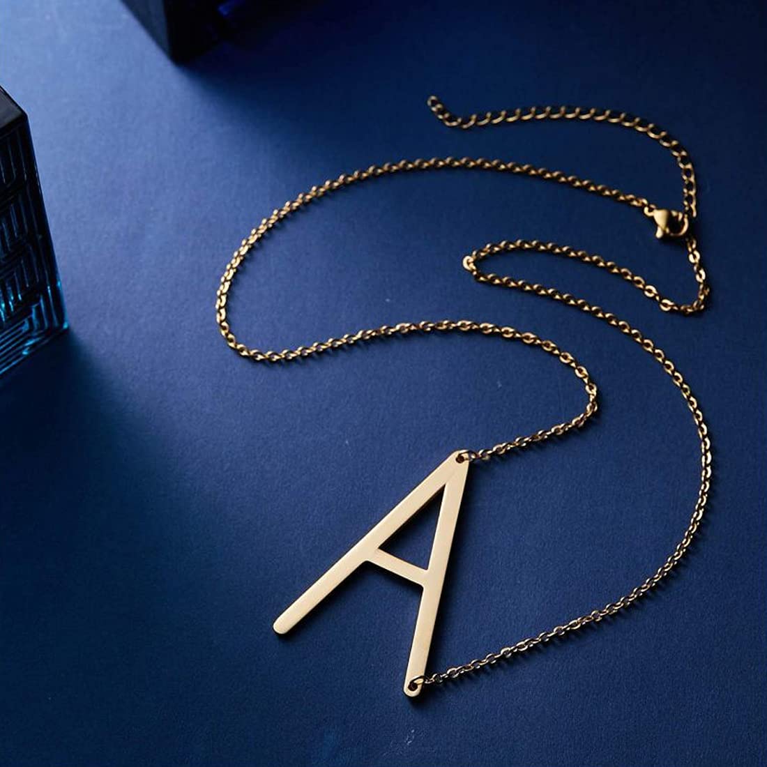 Letter A Gold Stainless Pendant Necklace