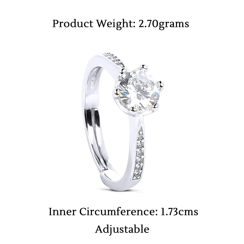 Rhodium Plated High Grade Crystal Ring