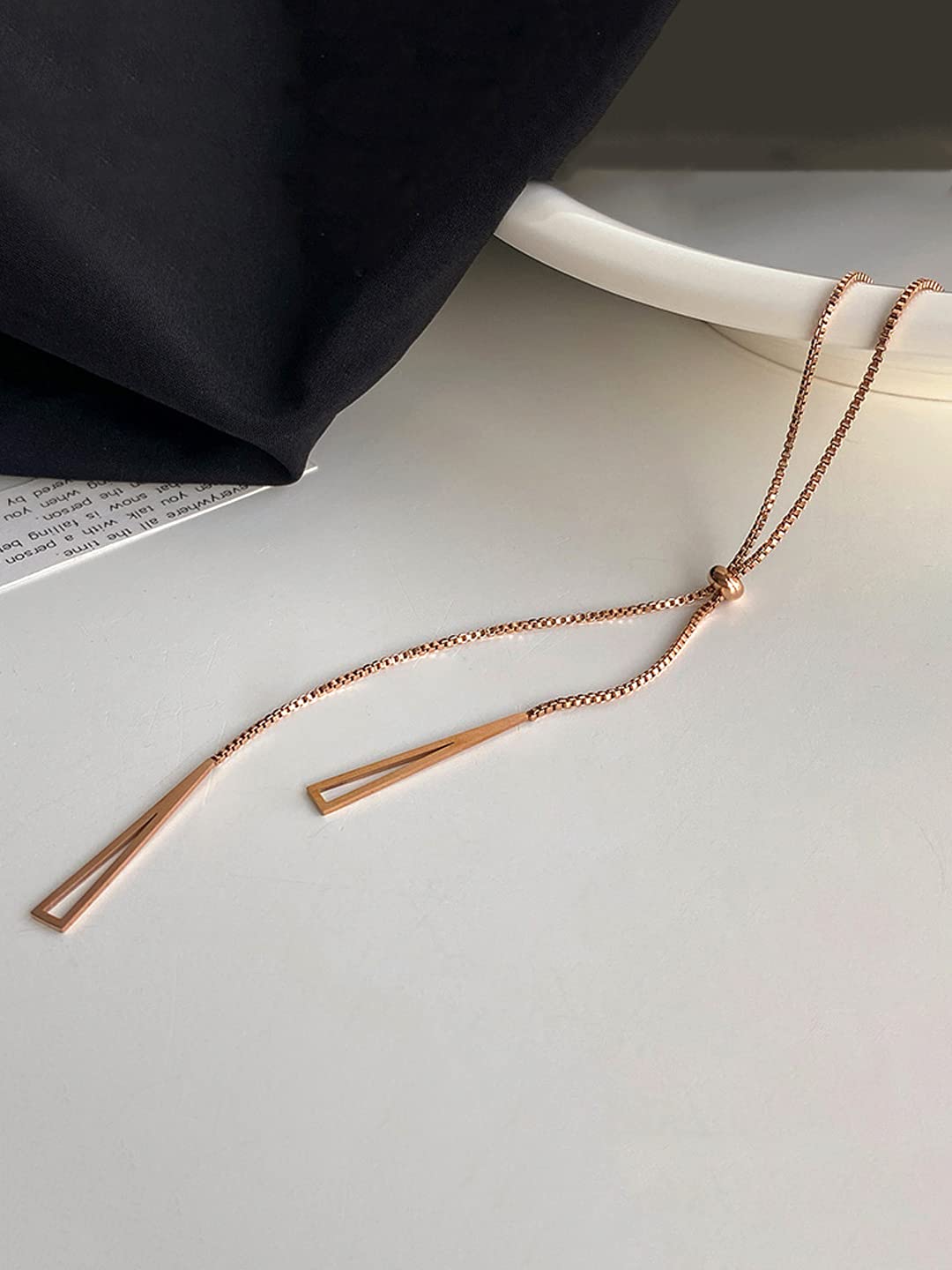 Rose Gold Shiny Stainless Pendant Necklace
