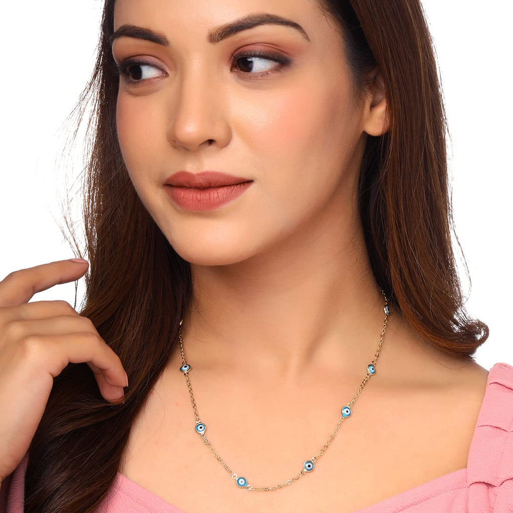 Evil Eye Stone Gold Necklace
