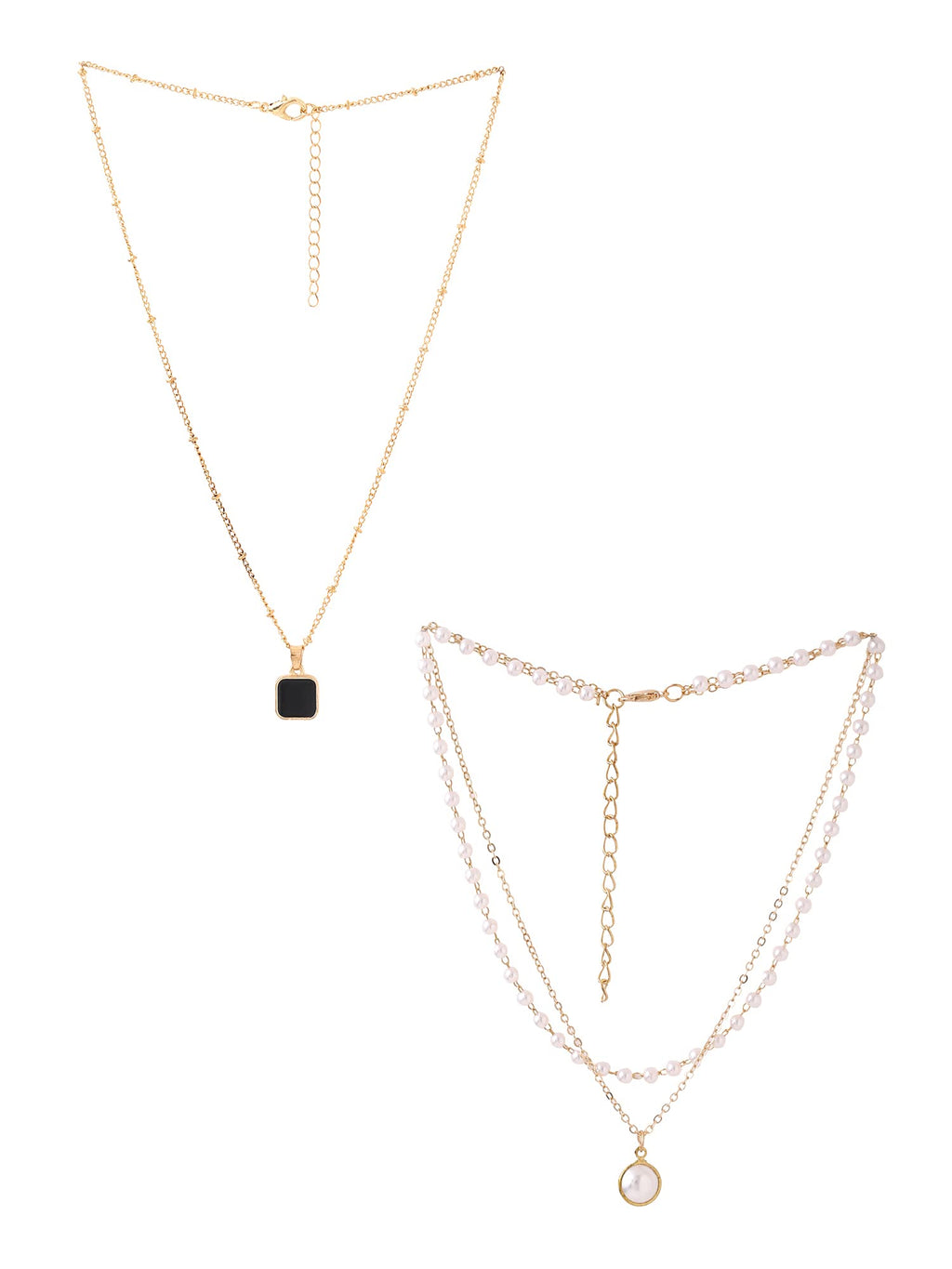 Long Chain Pendant Combo Necklace