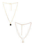 Long Chain Pendant Combo Necklace