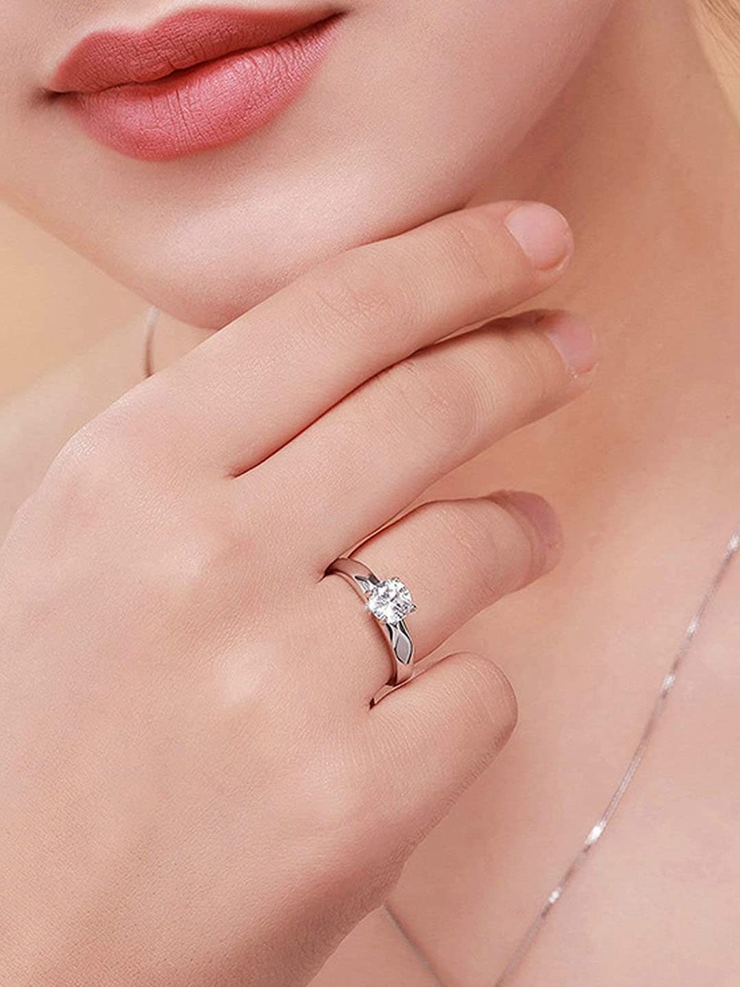 Gold Plated Valentine Crystal Couple Ring