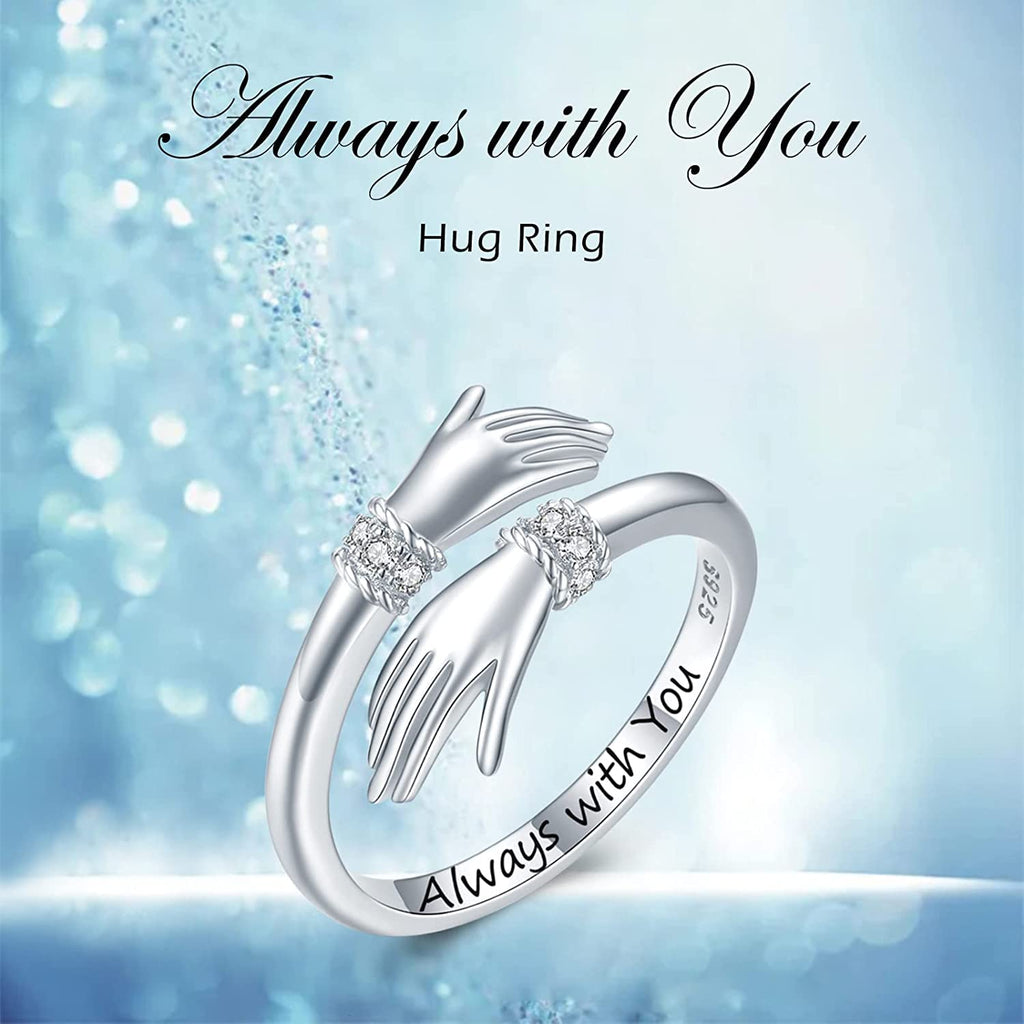 Silver Toned Adjustable Crystal Ring