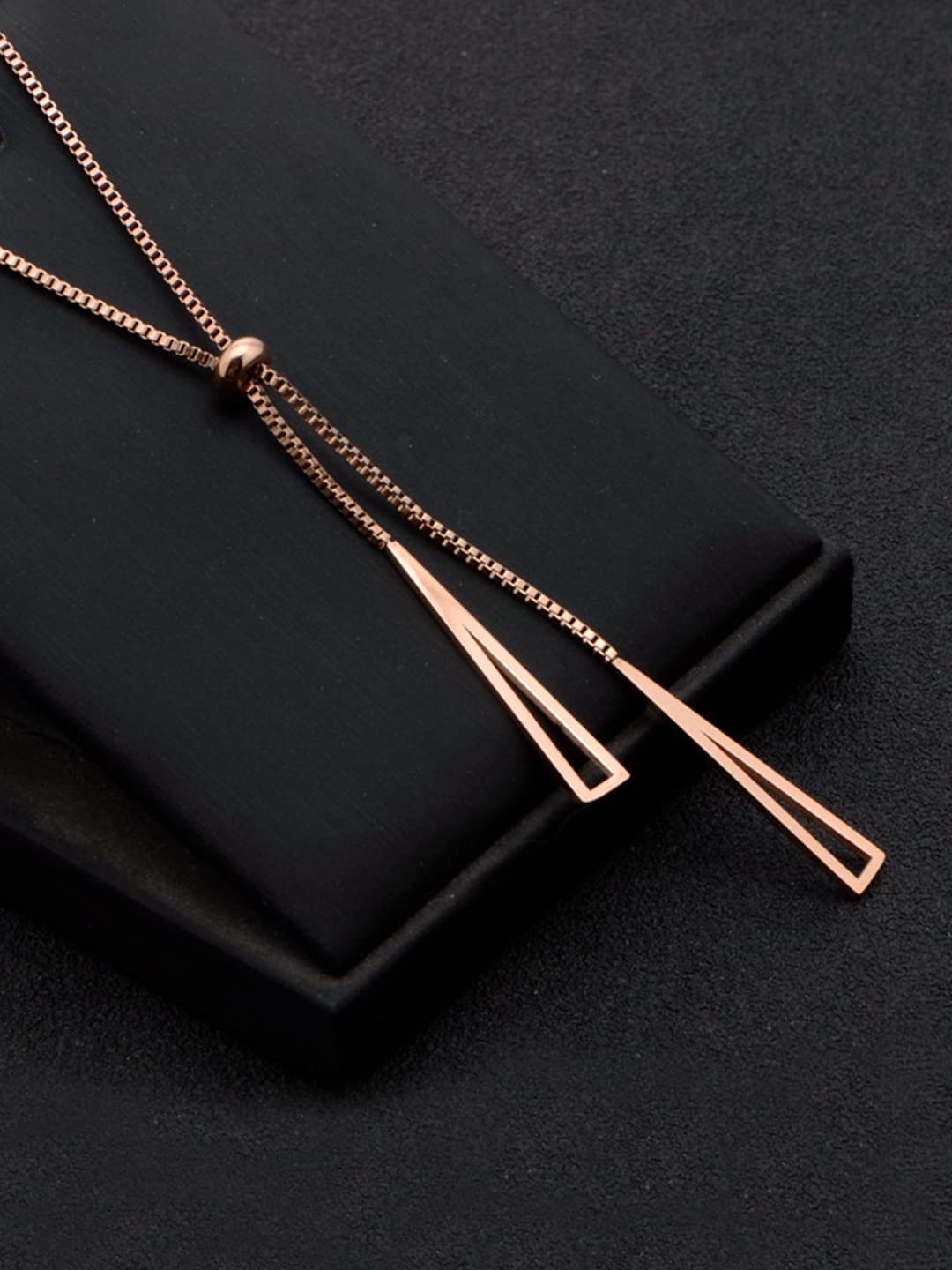 Rose Gold Shiny Stainless Pendant Necklace