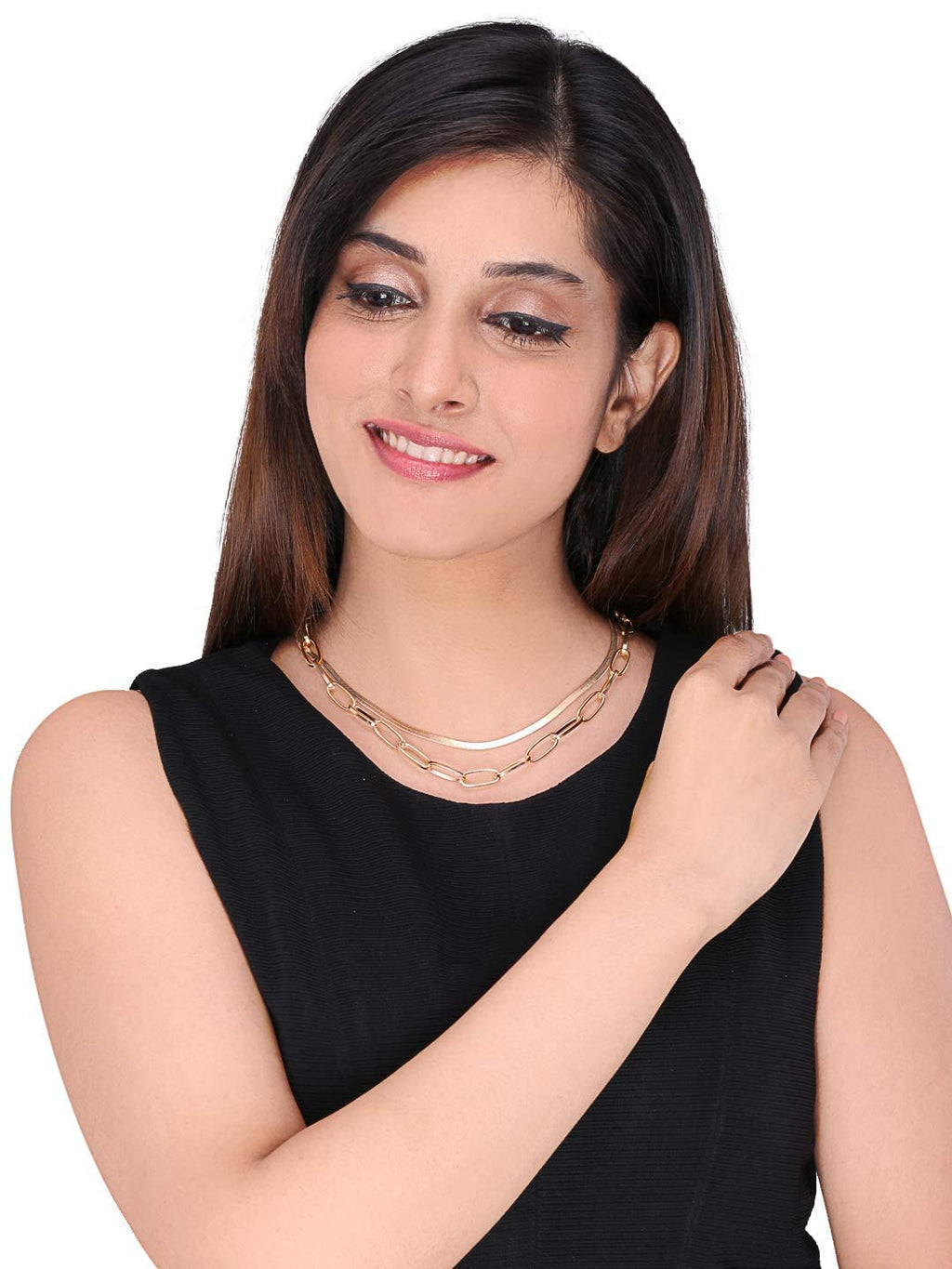 Dual Layer Gold Choker Necklace