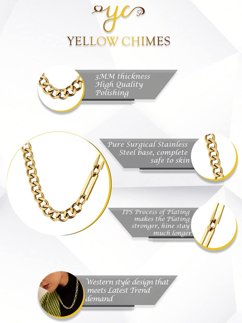 Golden Link Chain Choker Necklace