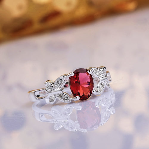Red Crystal Rose Gold Plated Ring