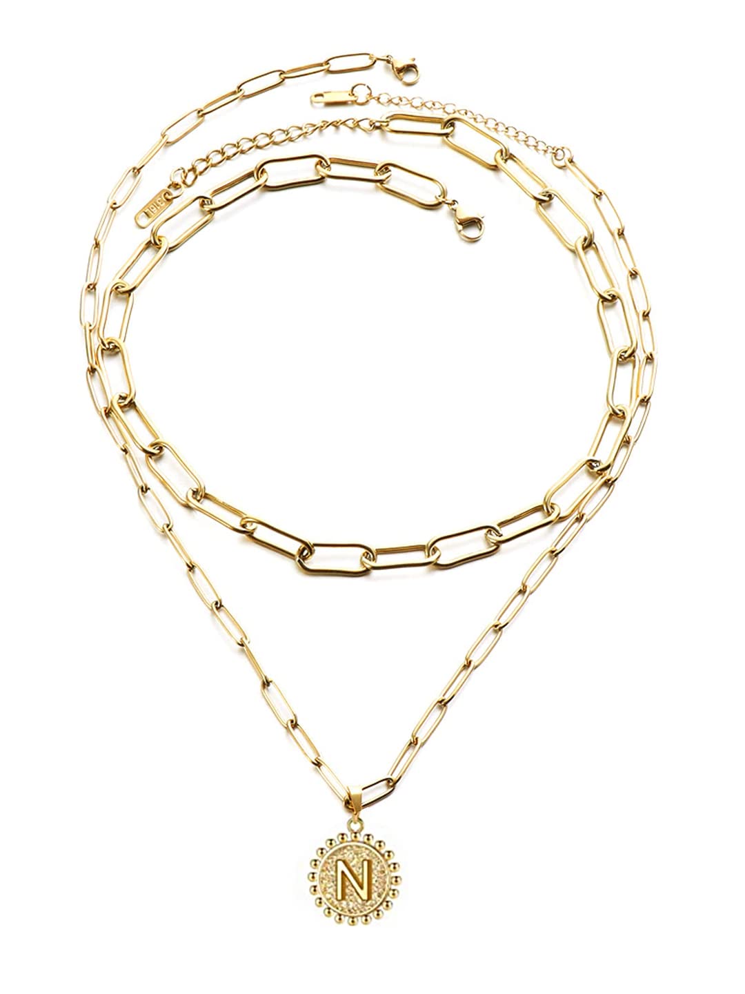 Charm Linked Gold Pendant Necklace