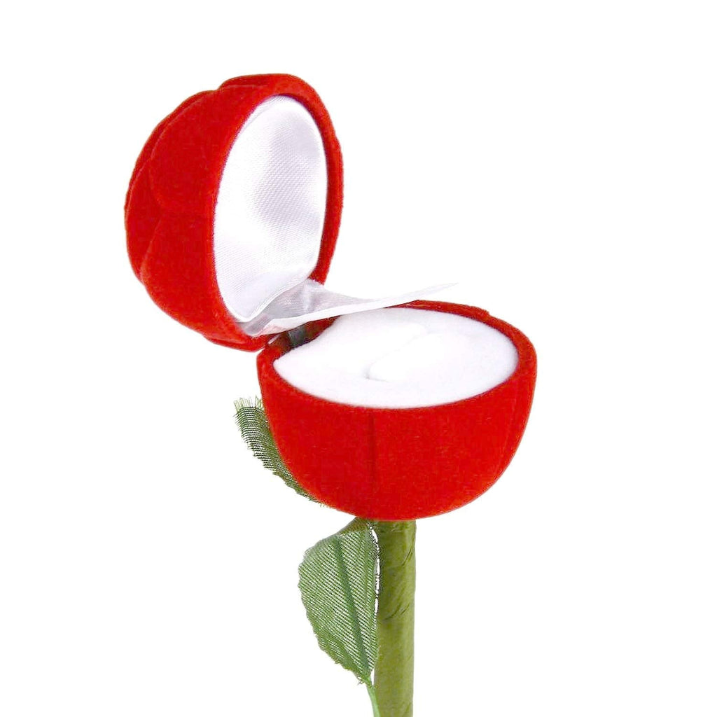 Velvet Red Rose Proposal Ring