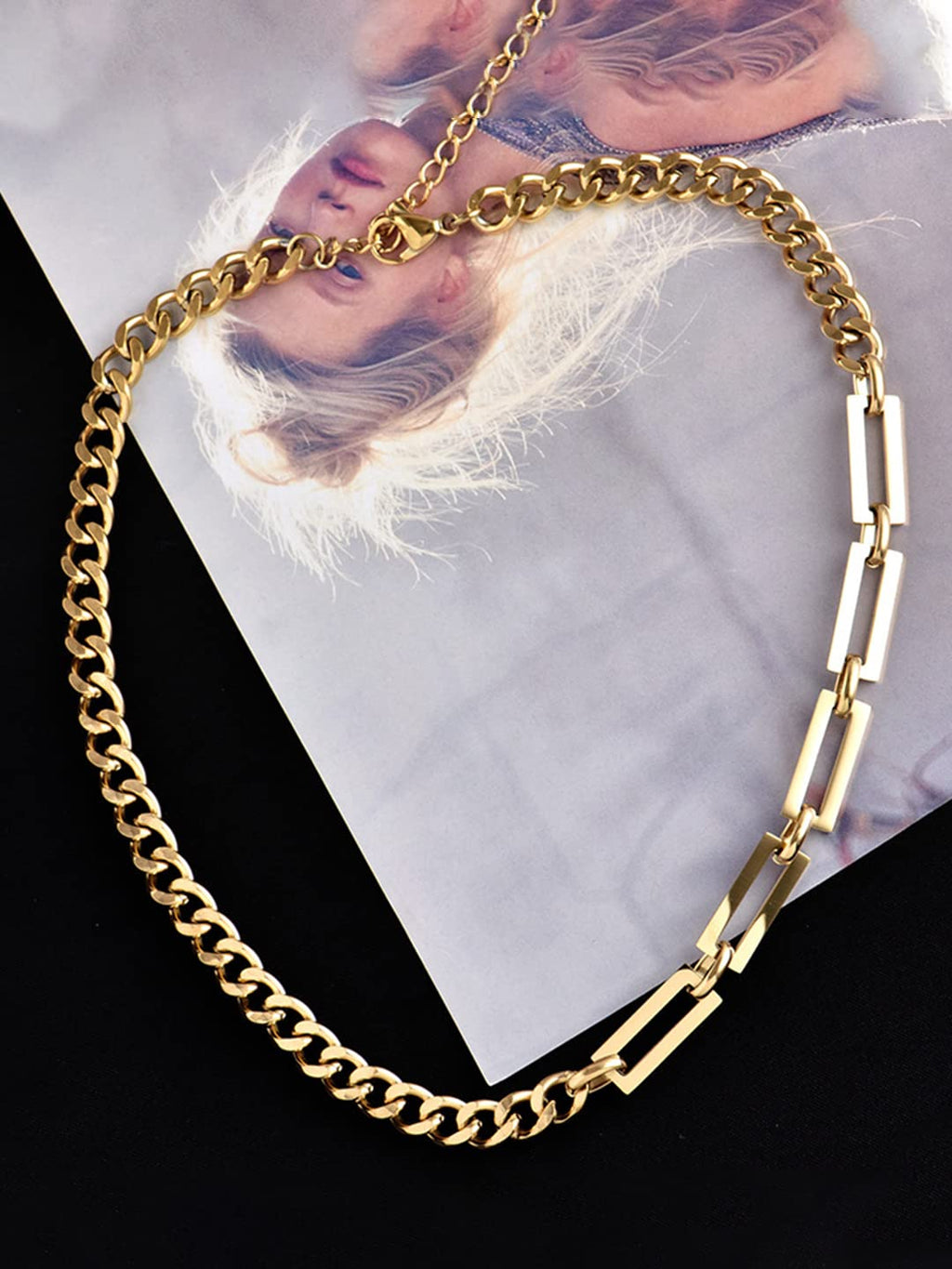 Golden Link Chain Choker Necklace