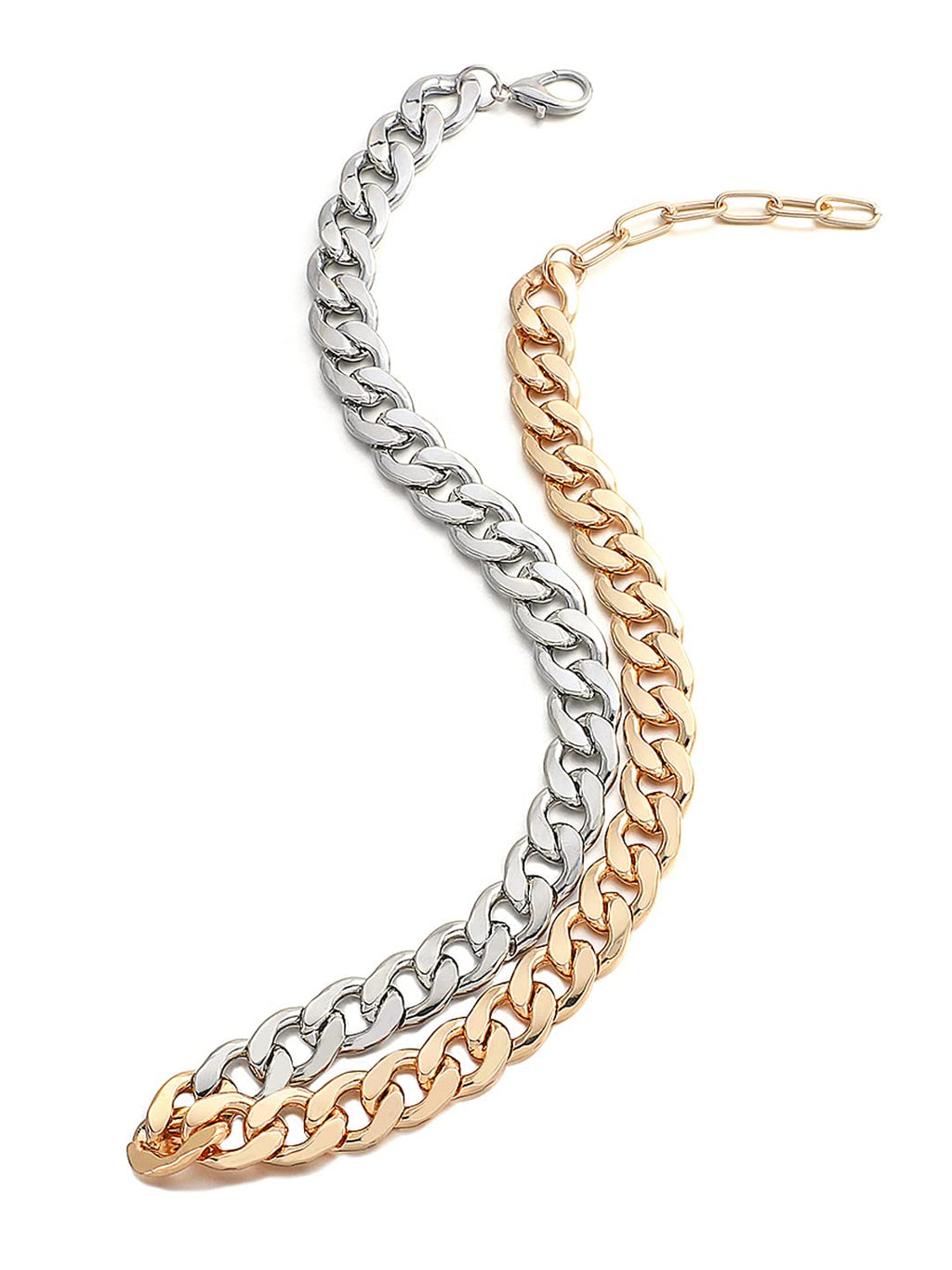 Dual Toned Link Chain Necklace
