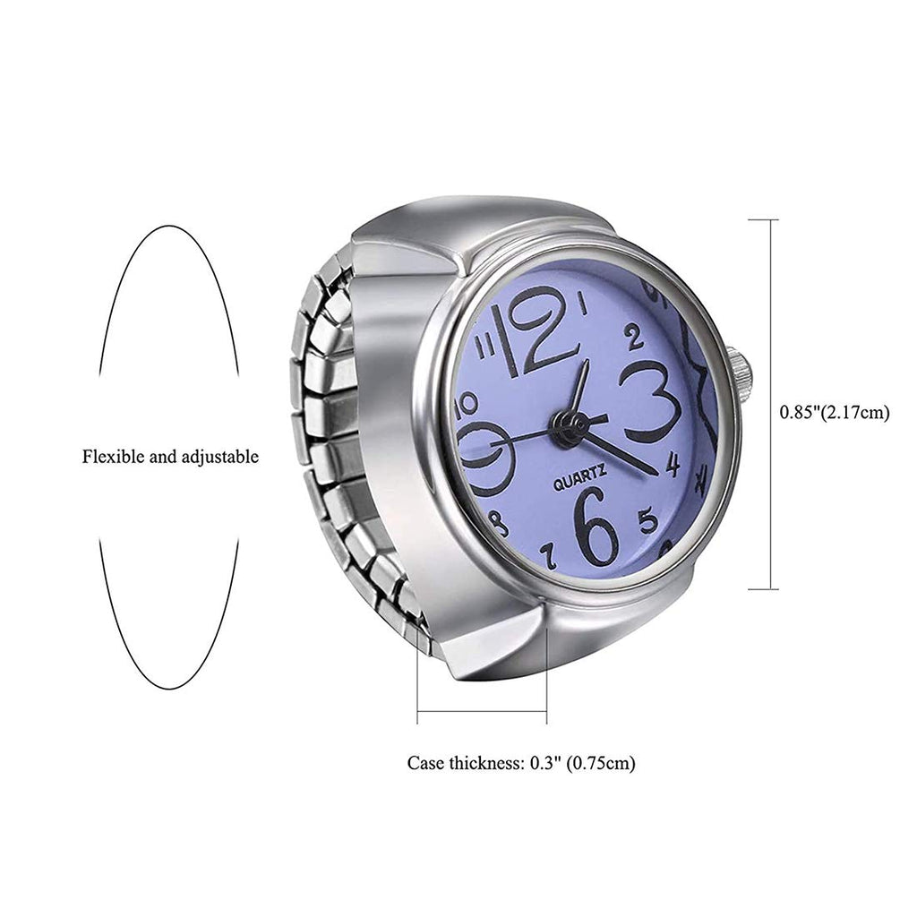 Purple Dial Stainless Steel Watch Ring
