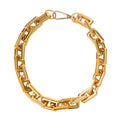 Thick Gold Link Choker Necklace