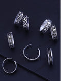 Silver Oxidised Traditional Toe Ring Set