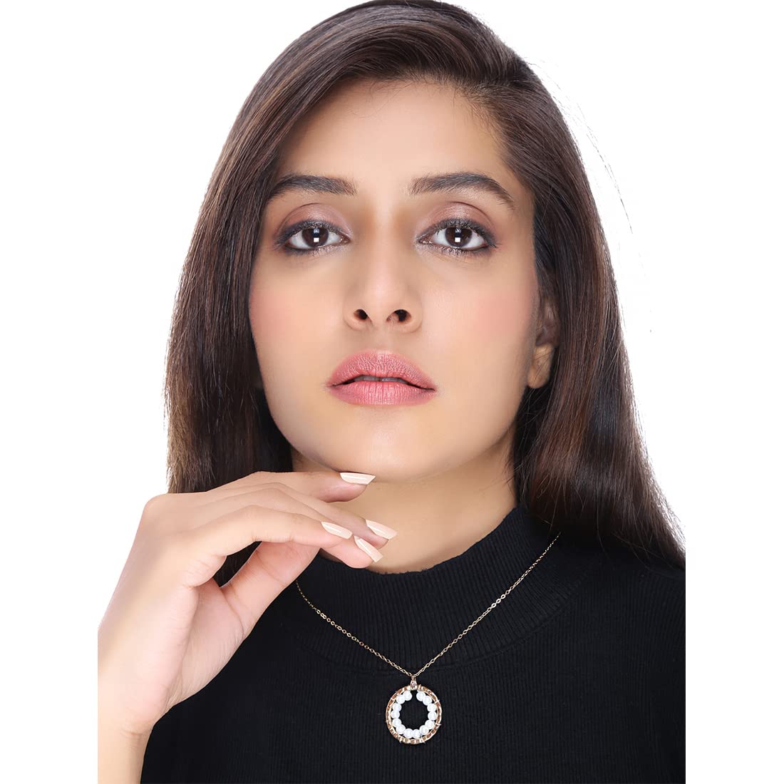 Pearl Circle Adjustable Gold Necklace