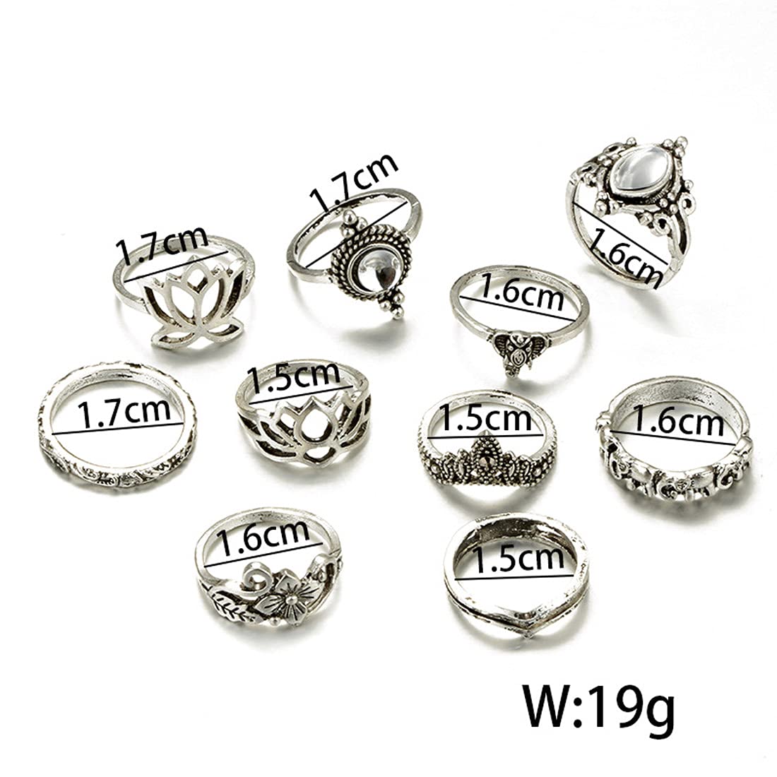 Silver Oxidised Flower Midi Finger Ring