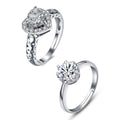 Adjustable Silver Crystal Two Piece Ring