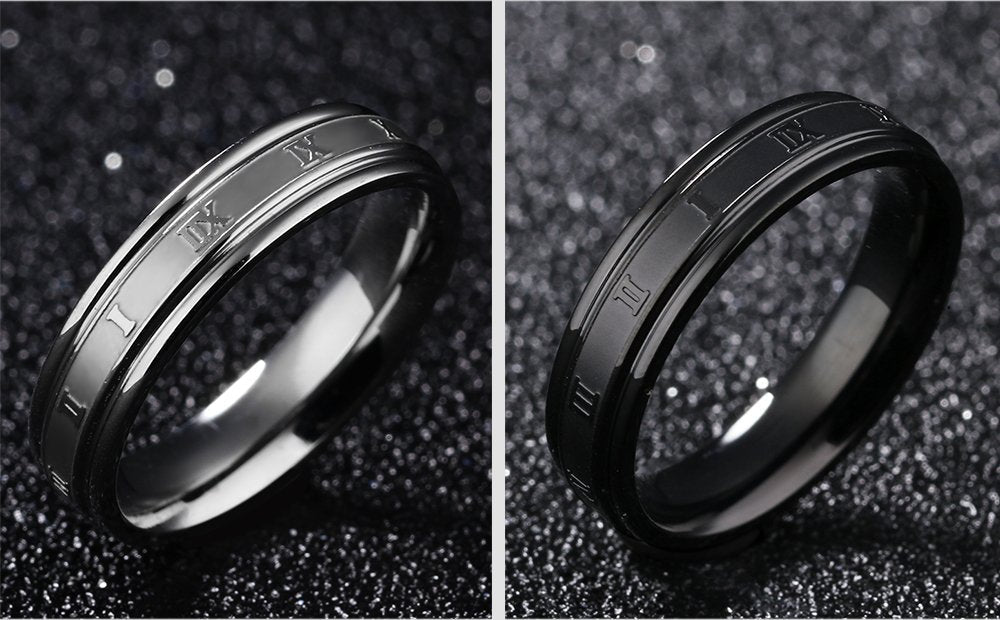 Black Gold Plated Band Style Ring